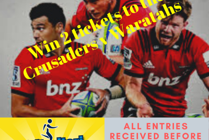 2 Tickets for the Crusaders Game on 1st Feb are up for grabs!