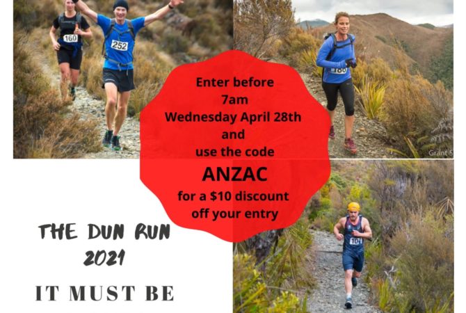 ANZAC Weekend –  Discount Code For The 2021 DUN RUN
